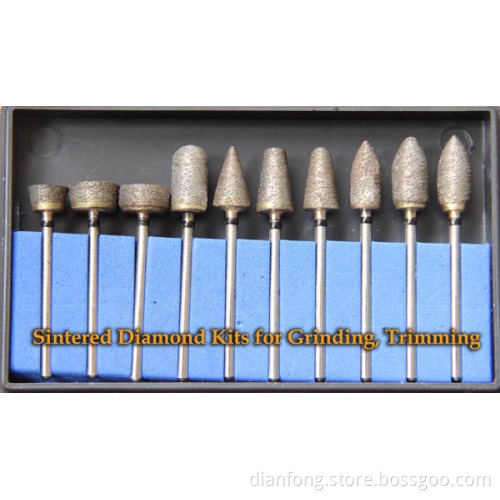 ZD105 fast-trimming bur collection Dianfong China sintered diamond kit